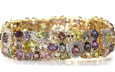 Multi-Color Sapphire and Diamond Bracelet