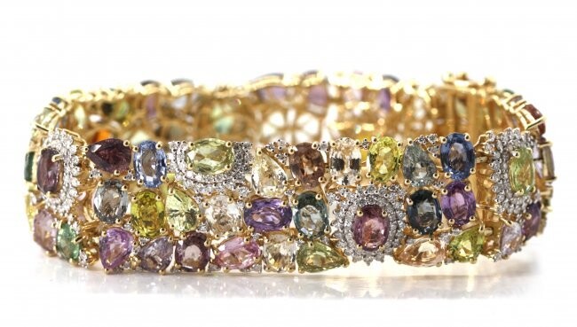Multi-Color Sapphire and Diamond Bracelet