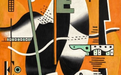 NATURE MORTE À LA PIPE SUR FOND ORANGE, Fernand Léger