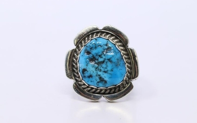 Native American Navajo Handmade Turquoise Ring By Gabby