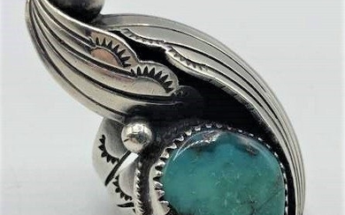 Native American Sterling Turquoise Ring - Loren Begay