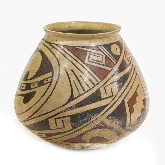 Native American polychrome pottery vessel