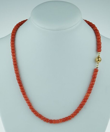 Natural Mediterranean (Corallium Rubrum) - 925 Gold, Silver - Necklace Blood coral