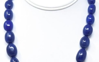 Necklace w 550 Carats of Blue Sapphire Beads