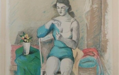 Nicolai Cikovsky Color Lithograph "Dancer"