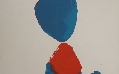Nicolas de STAEL - Composition abstraite bleu et rouge