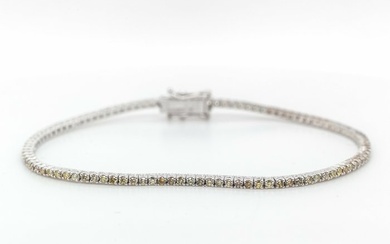 No Reserve Price - 1.00 tcw - 18 kt. White gold - Bracelet Diamond