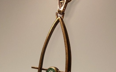 No Reserve Price - Goldschmiede-Arbeit aus der Zeit des Art-Deko - Necklace with pendant Gold-plated, Silver - 6.00 tw. Spinel