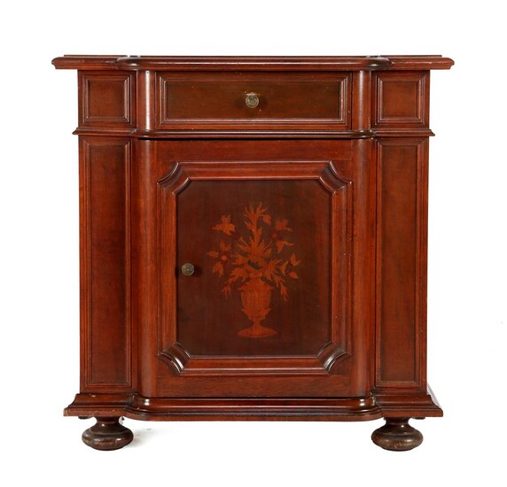 (-), Walnut veneer 1-door penant cabinet with drawer...