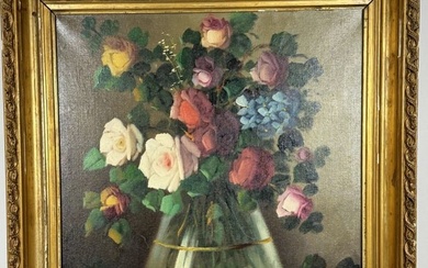 OIL PAINTING WITH ROSES