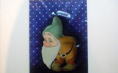 ORIGINAL HAND PAINTED FILM ANIMATION CELL OF "BASHFUL" FROM SNOW WHITE AND THE SEVEN DWARFS.
