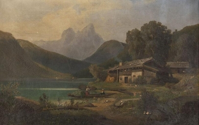 OTTO GOLDMANN GEBIRGSLANDSCHAFT IM KAHN (1869)