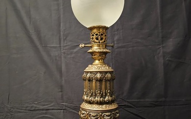 Oil lamp - Brass, Bronze, Glass
