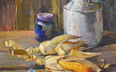 Oil painting Corn on the table Egor Ktpatunov