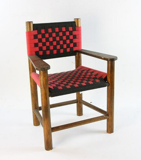 Old Childs Chair with Woven Seat