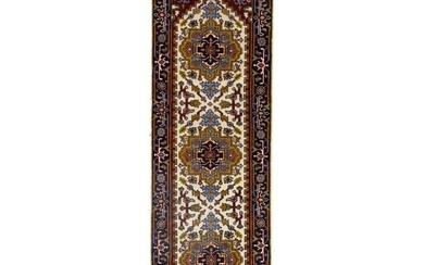 Oriental Runner Rug 3X8 Traditional Floral Heriz Serapi Hallway Handmade Carpet
