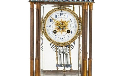 Ovington Brother Co. Champleve Bronze Mantle Clock