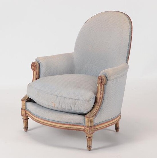 PAINTED FRENCH LOUIS XVI BERGERE CHAIR 1920