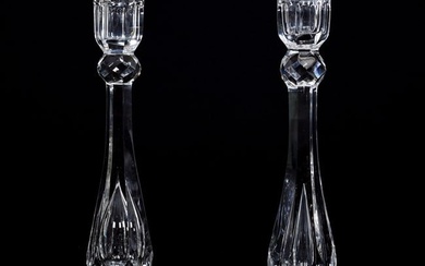 Pair Candlesticks, ABCG, Signed Libbey