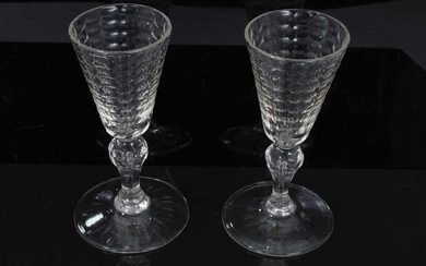 Pair of 18th century Continental faceted glasses