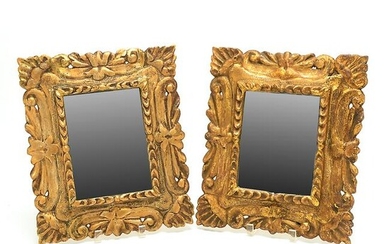 Pair of Antique Carved Gilt-Wood Mirrors.