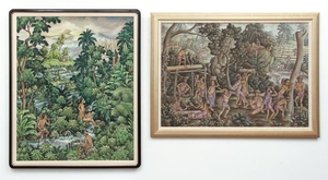 Pair of Balinese Lifestyle Paintings