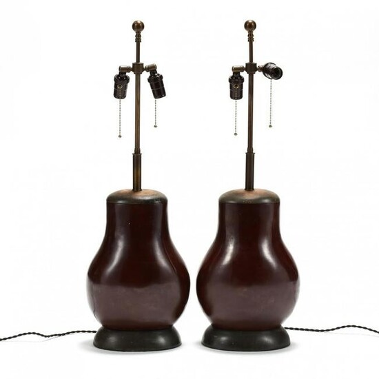Pair of Chinese Style Bronze Table Lamps