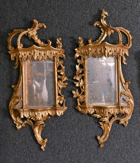 Pair of George III Style Giltwood Mirror Wall Brackets