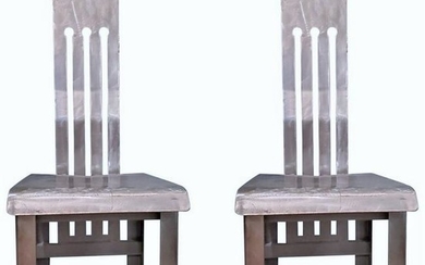 Pair of Metal Industrial Side Chairs