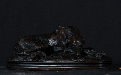 Patinated bronze dog Austria 19th century
