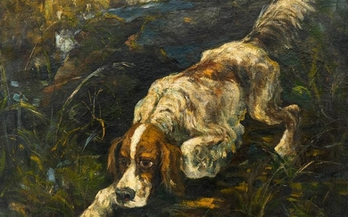 Paul Bettinger (1878-1947 American) Hunting Dog Oil on