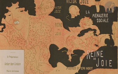 Pierre Bonnard (1867-1947) Reine de joie. (Couverture pour le roman de Victor Joze). 1892. Lithographie....