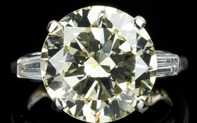 Plat. Ring, 5.70 CTW Round Diamond, GIA (VS1, Q-R)