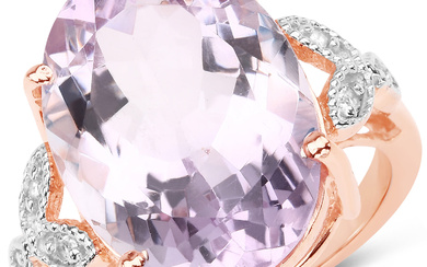 Plated 18KT Rose Gold 10.41ct Pink Amethyst and White Topaz...