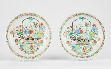 Pr Kangxi Chinese Porcelain Famille Verte Saucers