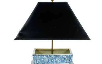 Qing Dynasty Blue and White Narcissus Basin Table Lamp