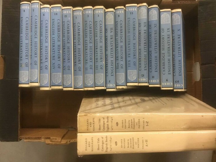 Quantity of reference book - a short title catalogue of books 1475-1640. 1986 Vols 1 and 2, dustwrapper, together with Cambridge History 15 vols.