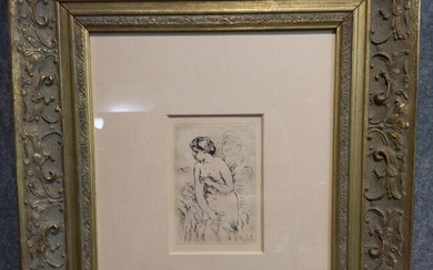 RENOIR Pierre Auguste (d'après) "Femme nue" Eau forte , non signée 16x10cm