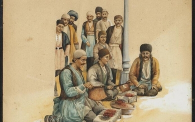 ROASTING ON THE MARKET, QAJAR, IRAN, 19TH CENTURY