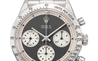 ROLEX. A RARE AND HIGHLY ATTRACTIVE STAINLESS STEEL CHRONOGRAPH WRISTWATCH...