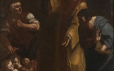 ROMAN SCHOOL, 17th CENTURY - Blessing saint with two