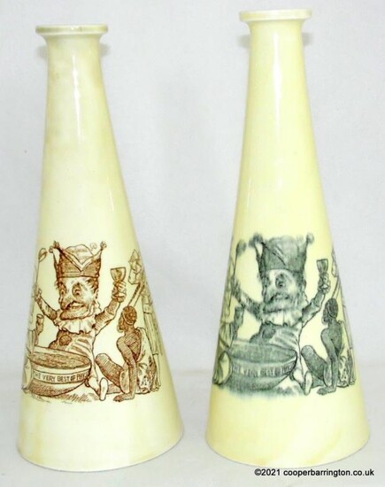 Rare Wedgwood Ivory Glazed Queen's Ware Punch Bottles. England,...
