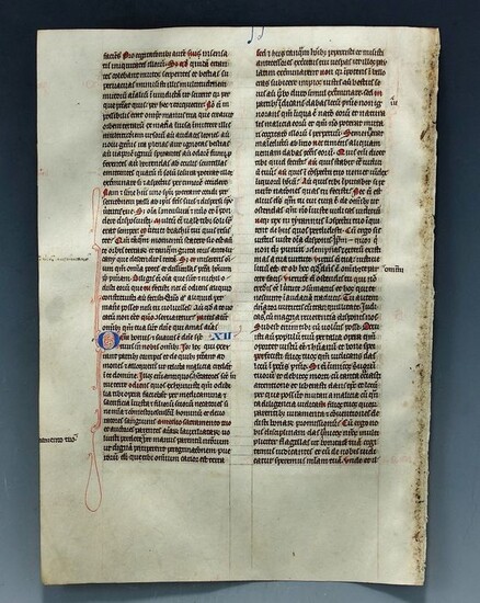 Rare & Interesting MedievalPaper Bible Leaf - 138mm x 194mm