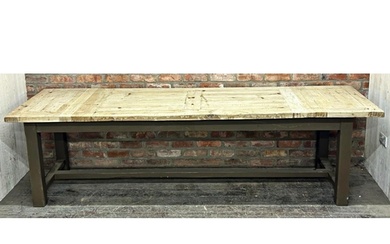 Reclaimed French farmhouse refectory dining table with strip...