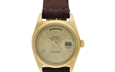 Reference 1803 Day-Date A yellow gold wristwatch with day and date, Circa 1972, Rolex