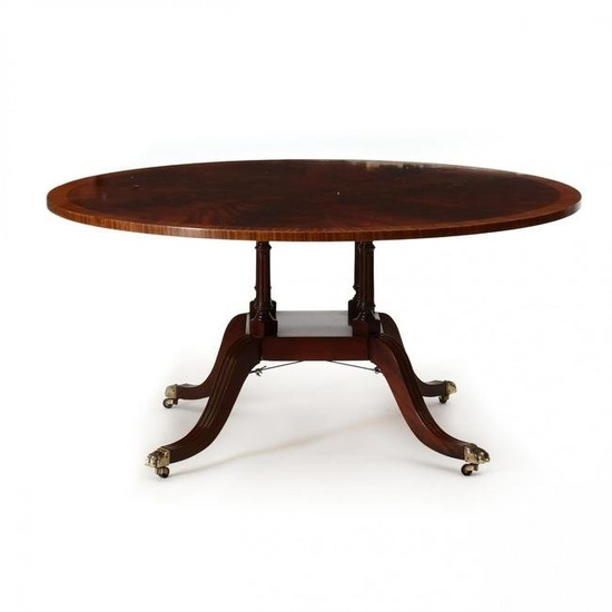 Regency Style Inlaid Mahogany Pedestal Table