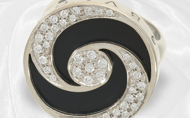 Ring: high quality Italian brand jewellery Bvlgari "Optical Spinning" ring, 18K white gold