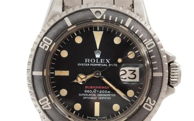 Rolex 1680 Red Submariner Dive Wrist Watch c.1971