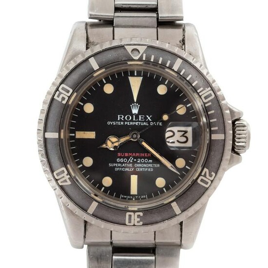 Rolex 1680 Red Submariner Dive Wrist Watch c.1971