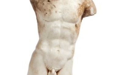 Roma, secolo XVIII FIGURA VIRILE ACEFALA in marmo, priva...